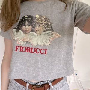 Fiorucci Grey Cropped Angels T-Shirt XS